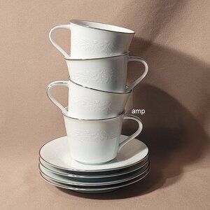 Noritake Reina 6450 (Lot of 4) Cup & Saucer Sets EXCELLENT!
